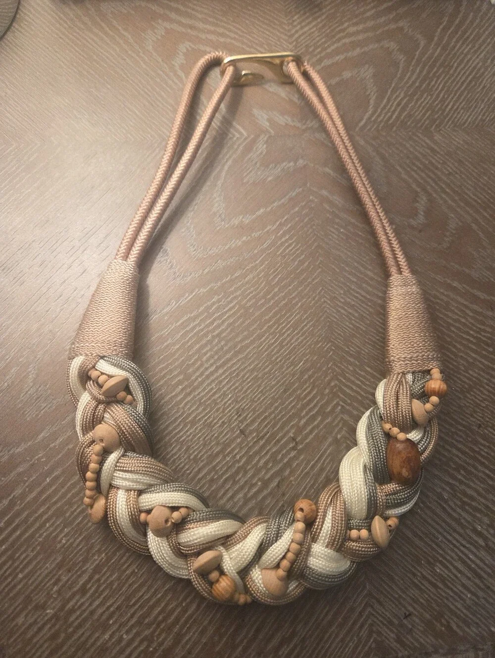 Various Belts-(2)Gold,(1)Silver,(1)Cord,(1)Shell/Wood --Total 5